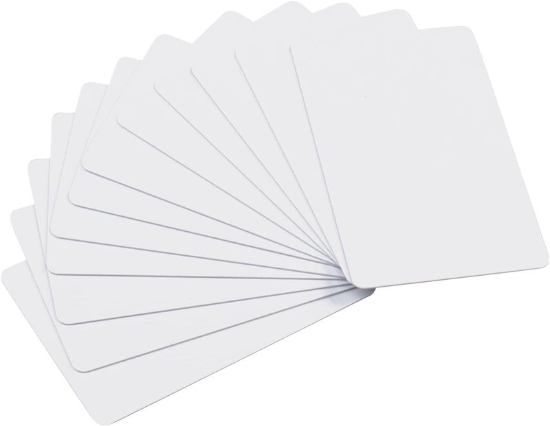 CAETOUNG 200 Pack Premium Blank PVC Cards, CR80 30 Mil Graphic Quality White Plastic Cards for Photo ID Badge Printers - Image 1